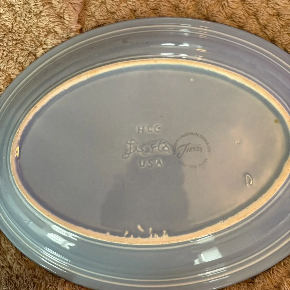 Fiesta Ware HLC Periwinkle Blue Oval Serving Platter - Large 11 1/2 inches